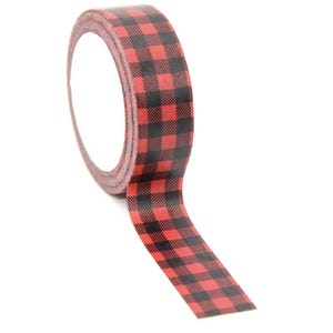 Red Plaid Fabric Pattern Washi Tape, Christmas Washi Tape, Winter Planner Washi, Gift Wrapping Tape, Xmas Crafting Deco Tape, Planner Supply