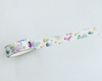 Jellyfish Washi Tape, Marine Life Planner Border, Underwater Washi Tape, Planner Supplies, Crafting Tape, Ocean Life Deco Tape