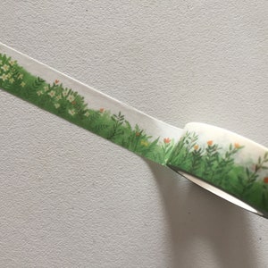 Green Field-washitape, groene plannerrand, lenteweide-washitape, plannerbenodigdheden, knutseltape, groen decotape