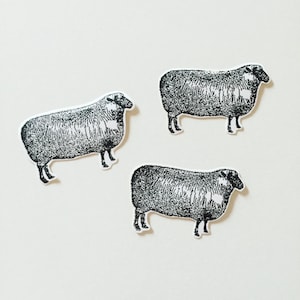 Set di adesivi a forma di pecora, adesivi fatti a mano con animali da fattoria, grandi adesivi di carta monocromatici, adesivi decorativi a forma di pecora, regalo per gli amanti delle pecore