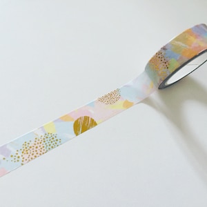 Pastel penseelstreek Washi-tape, plannertape voor abstracte kunst, aquarelverftape, cadeauverpakking, plannerrand, knutseltape, kunstenaarscadeau