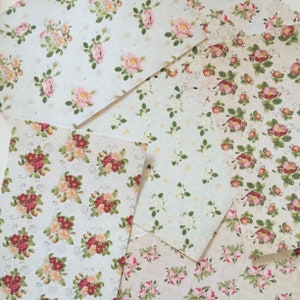 Feuille d'autocollants roses anglaises vintage, autocollants bohèmes à motifs floraux, autocollants romantiques roses blush rose, feuilles autocollantes de journal de fleurs bohèmes