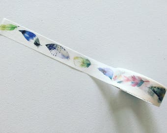 Feathers Washi Tape, Boho Planner Washi, Decorative Tape, Gift Wrapping Tape, Crafting Tape, Planner Supplies, Scrapbook Supplies