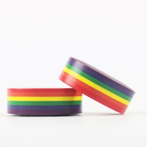 Taśma Washi Rainbow, Taśma dekoracyjna w paski, Pakowanie prezentów, Obramowanie planera, Materiały do planera, Taśma do majsterkowania, Prezent LGTB