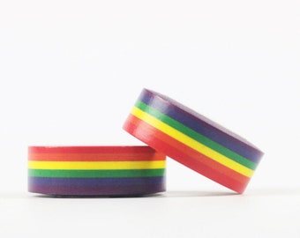 Rainbow Washi Tape, Stripes Deco Tape, Gift Wrapping, Planner Border, Planner Supply, Crafting Tape, LGTB Gift