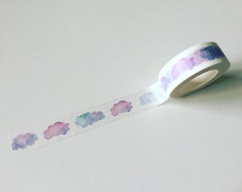 Watercolor Clouds Washi Tape: Planner Scrapbook Tape