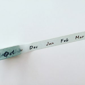 Nastro washi con i mesi dell'anno, nastro washi per pianificatore di scrittura a mano mensile, nastro per lavori artigianali con griglia, nastro per diario/album con griglia, nastro decorativo per mesi