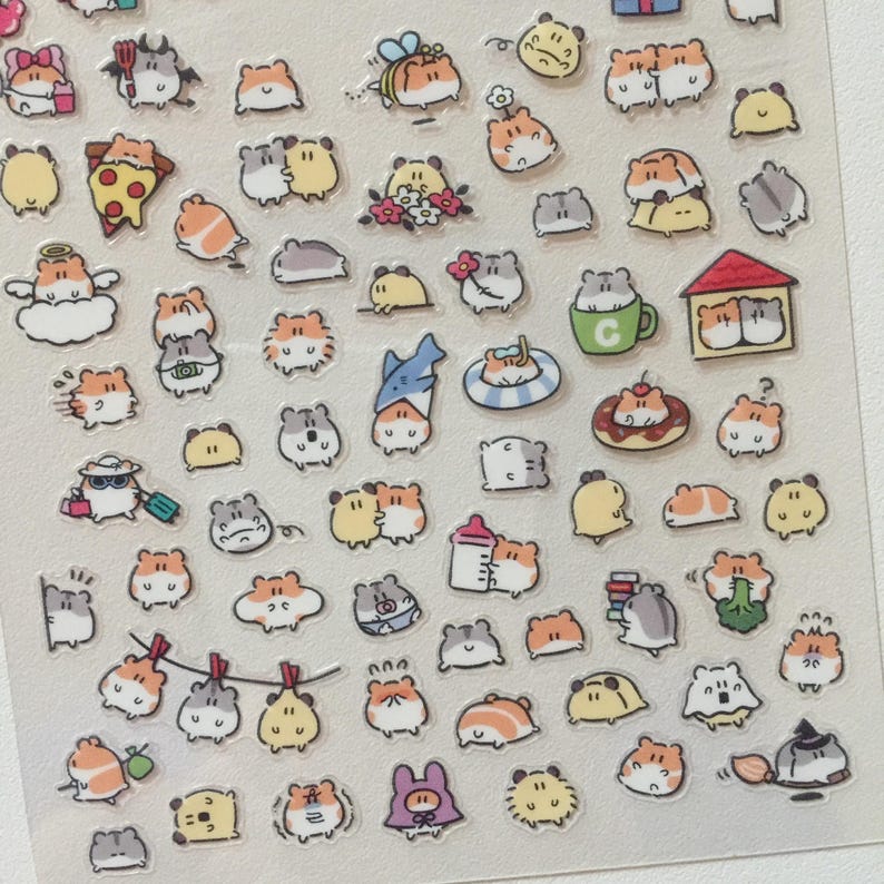 Tiny Chibi Hamster Stickers: Kawaii Animal Planner Stickers image 2