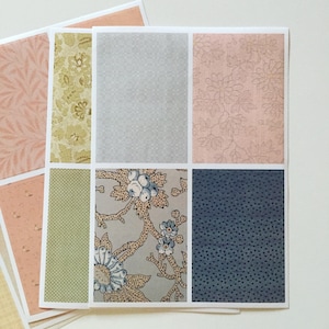 Grands stickers rétro en tissu, stickers décoratifs vintage art textile, stickers végétaux/floraux rectangulaires, stickers scrapbooking