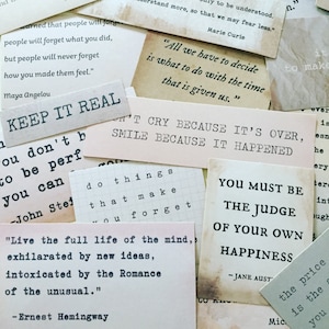 Literary Quotes Stickers, Famous Authors Journalling Stickers, Inspirational Literature Stickers, Travel / Scrap Journal Book Stickers