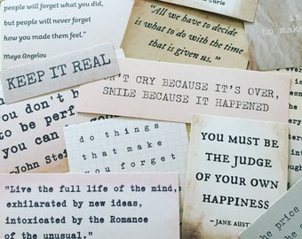 Literary Quotes Stickers, Famous Authors Journalling Stickers, Inspirational Literature Stickers, Travel / Scrap Journal Book Stickers