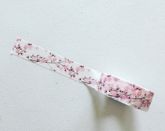 Pink Cherry Blossom Washi Tape, Sakura Planner Washi, Romantic Floral Washi, Pink Shabby Chic Washi, Masking Tape, Japanese Decorative Tape