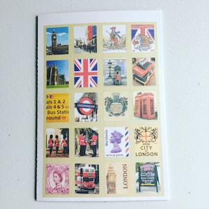 Adesivi per francobolli vintage di Londra, adesivi per francobolli del Regno Unito, adesivi per scrapbooking, adesivi decorativi, abbellimento di carte