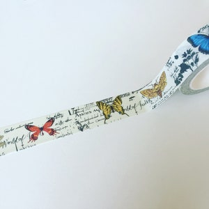 Ephemera-washi-tape vlinder, vintage collageplanner Washi, afplaktape insecten Ephemera, decoratieve tape, plakboekbenodigdheden
