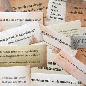 Stickers citations motivantes, stickers de scrapbooking mots célèbres, stickers pour agenda vintage inspirants, carnet de voyage/autocollants de journalisation