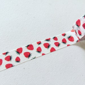 Strawberry Washi Tape, Planner Tape, Fruit Washi, Decorative Tape, Card Making Tape, Gift Wrapping, Scrapbook Supply, Party Supply (10M)