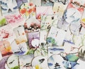 Japanese Watercolor Art Stickers: Landscape Seal Paper Labels