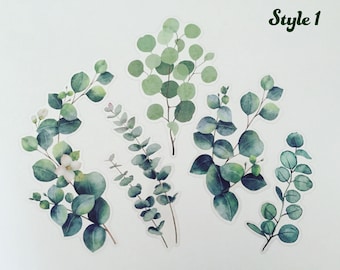 Large Eucalyptus Stickers: Botanical Scrapbook & Planner Decals