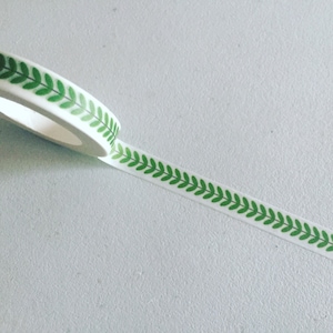 Zielona taśma Washi Stem, obramowanie planera z zielonymi liśćmi, taśma Washi Retro Stem, akcesoria do planera, taśma do majsterkowania, taśma dekoracyjna Olive Branch