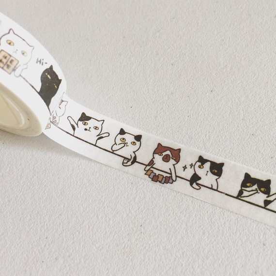 Cat Washi Tape - Black and White Cat — Stationery Pal
