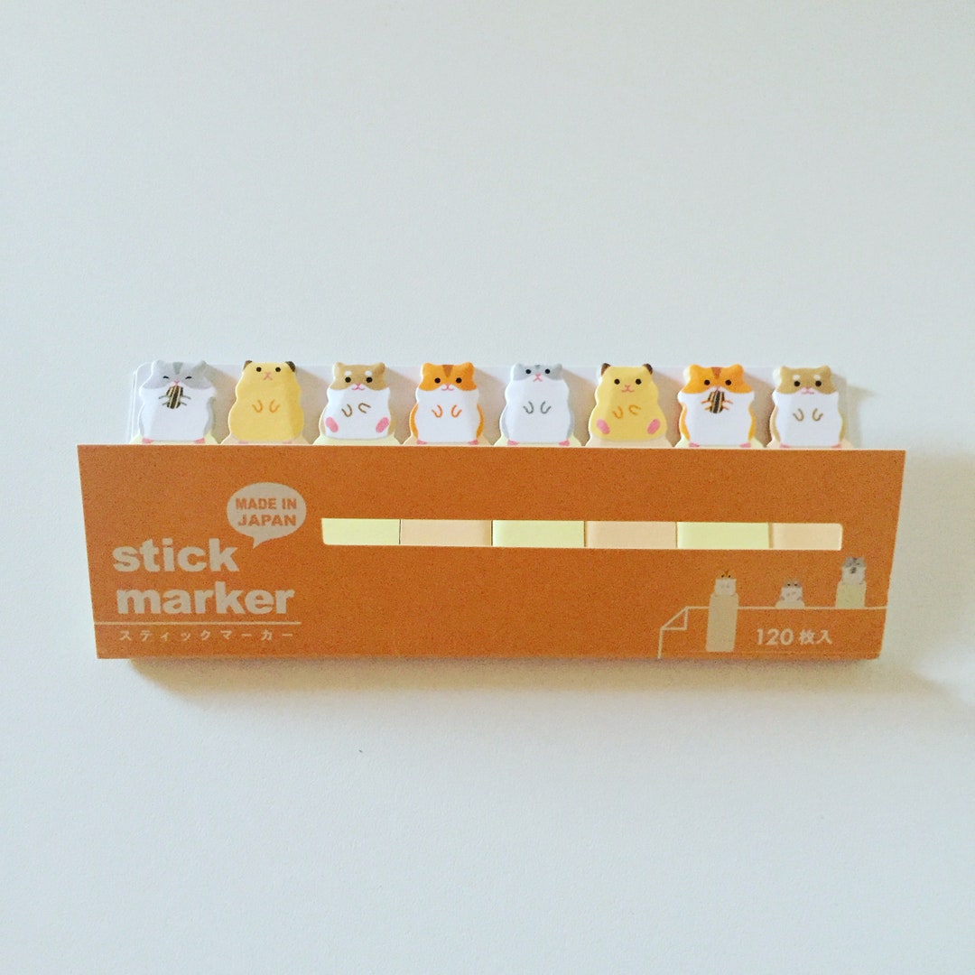 Taking Notes Hamostr Kawaii Hamster Sticky Notes: Page Marker Stickers, Made in Japan - Etsy