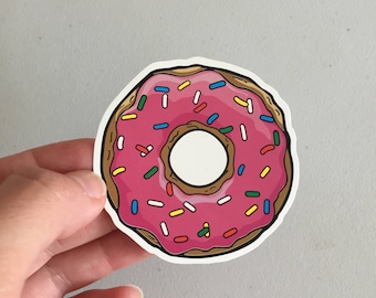 Donut Sprinkles Sticker, Doughnut Laptop Sticker, Vinyl Sticker, Girly Food Sticker, Tablet Sticker, Donut Gift