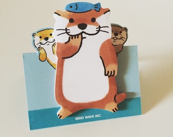 Kawaii Peeping Otter Sticky Notes: Planner Page Markers