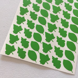Tiny Leaves plannerstickers, klimopblad envelop zegelstickers, groen decoratieve stickers, kaartversiering, plant plakboekstickers