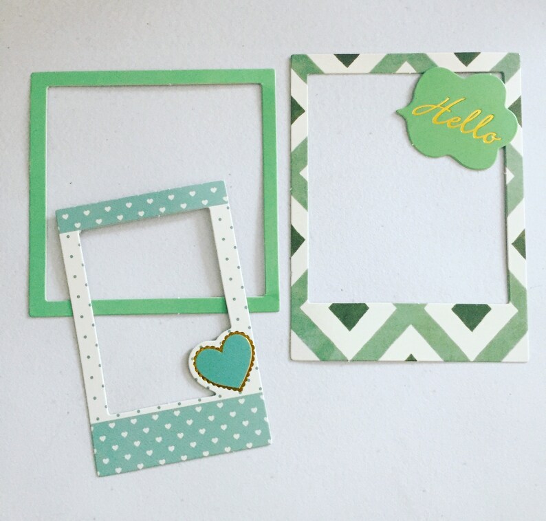 Green Scrapbook Frames Scrapbooking Frame Stickers Greenery Etsy