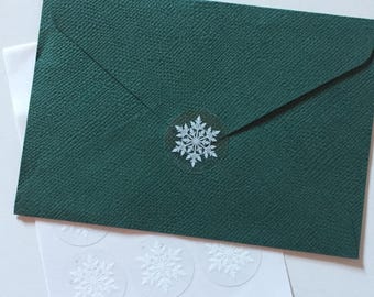 Winter Snowflakes Stickers, Christmas Round Labels, Winter Stickers, Gift Wrapping Seals, Envelope Seal Stickers, Happy Post And Mail