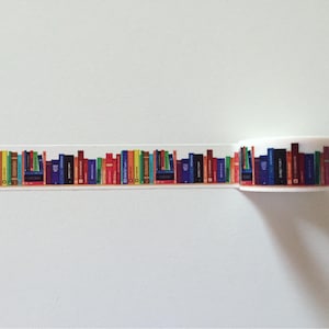 Taśma Washi na półkę na książki, Planer rzędów książek Washi, Taśma Washi do czytania książek, Taśma studencka, Taśma do scrapbookingu/dziennika, Prezent dla miłośnika książek