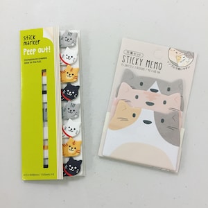 Post-it a forma di gatto che fa capolino, post-it a forma di gattino, promemoria kawaii con animali, adesivi per blocco note, adesivi per segnapagina, regalo per amanti dei gatti