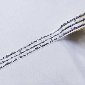 Fita adesiva washi de texto manuscrito em alemão, planejador de escrita de cartas washi, fita para artesanato de texto, suprimentos para diário/álbum de recortes, fita decorativa para escrita