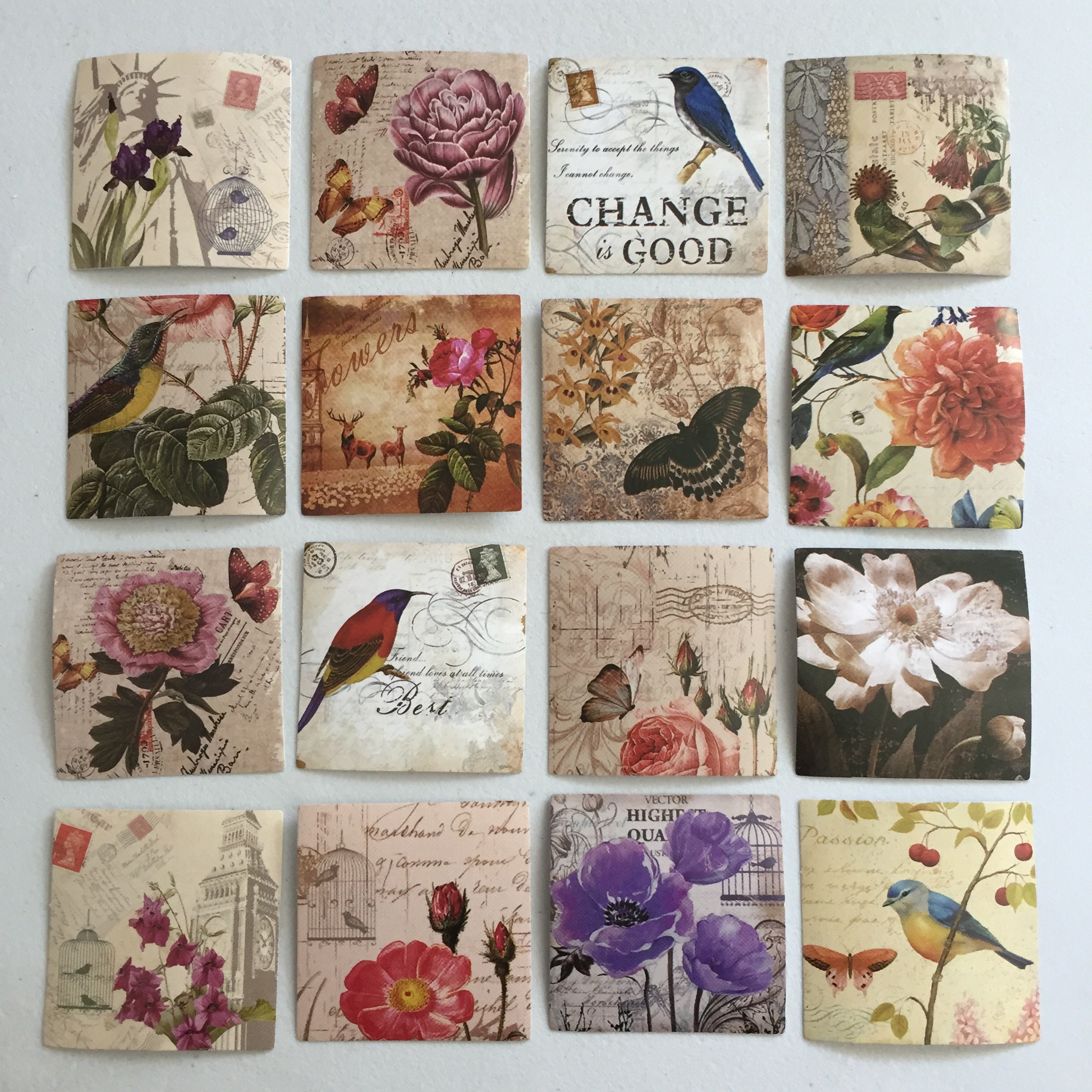 Antique Flora & Fauna Decoupage Stickers Retro Floral Planner Etsy
