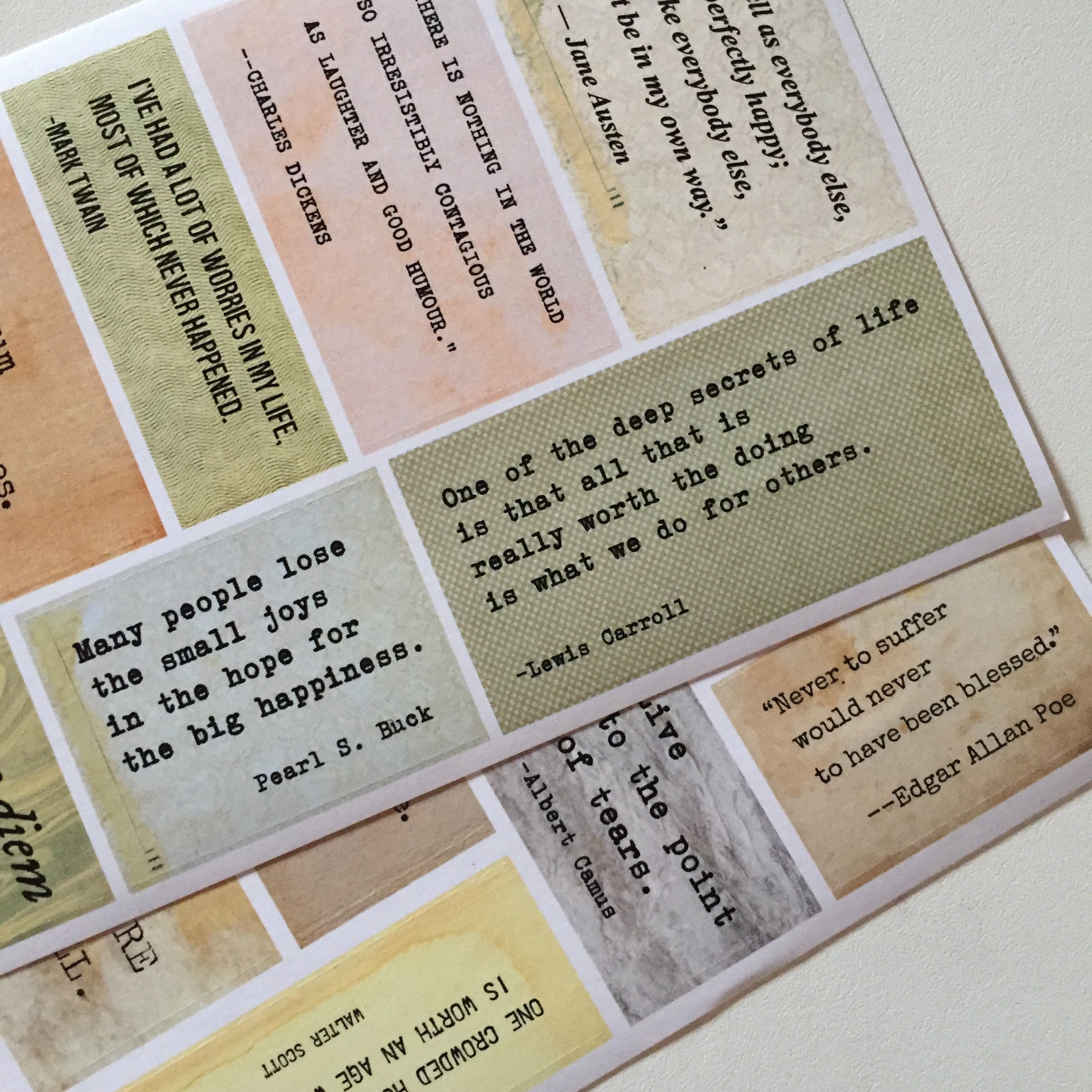 Lot De 16 Feuilles D'autocollants Vintage Avec Citation Inspirante Pour Journal Intime, Fournitures De Journal Intime, Autocollants Pour Planificateurs, Collage, Journal Intime