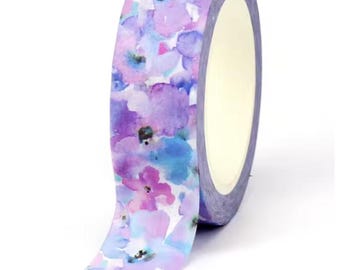 Watercolor Violet Washi Tape: Purple Floral Planner Tape