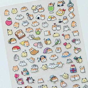 Tiny Chibi Hamster Stickers: Kawaii Animal Planner Stickers image 1