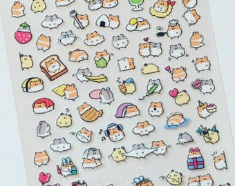 Tiny Chibi Hamster Stickers: Kawaii Animal Planner Stickers