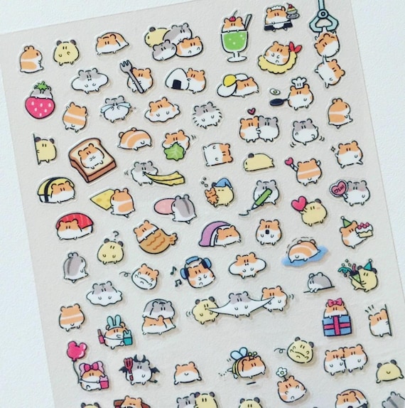 Tiny Chibi Hamster Stickers: Kawaii Animal Planner Stickers