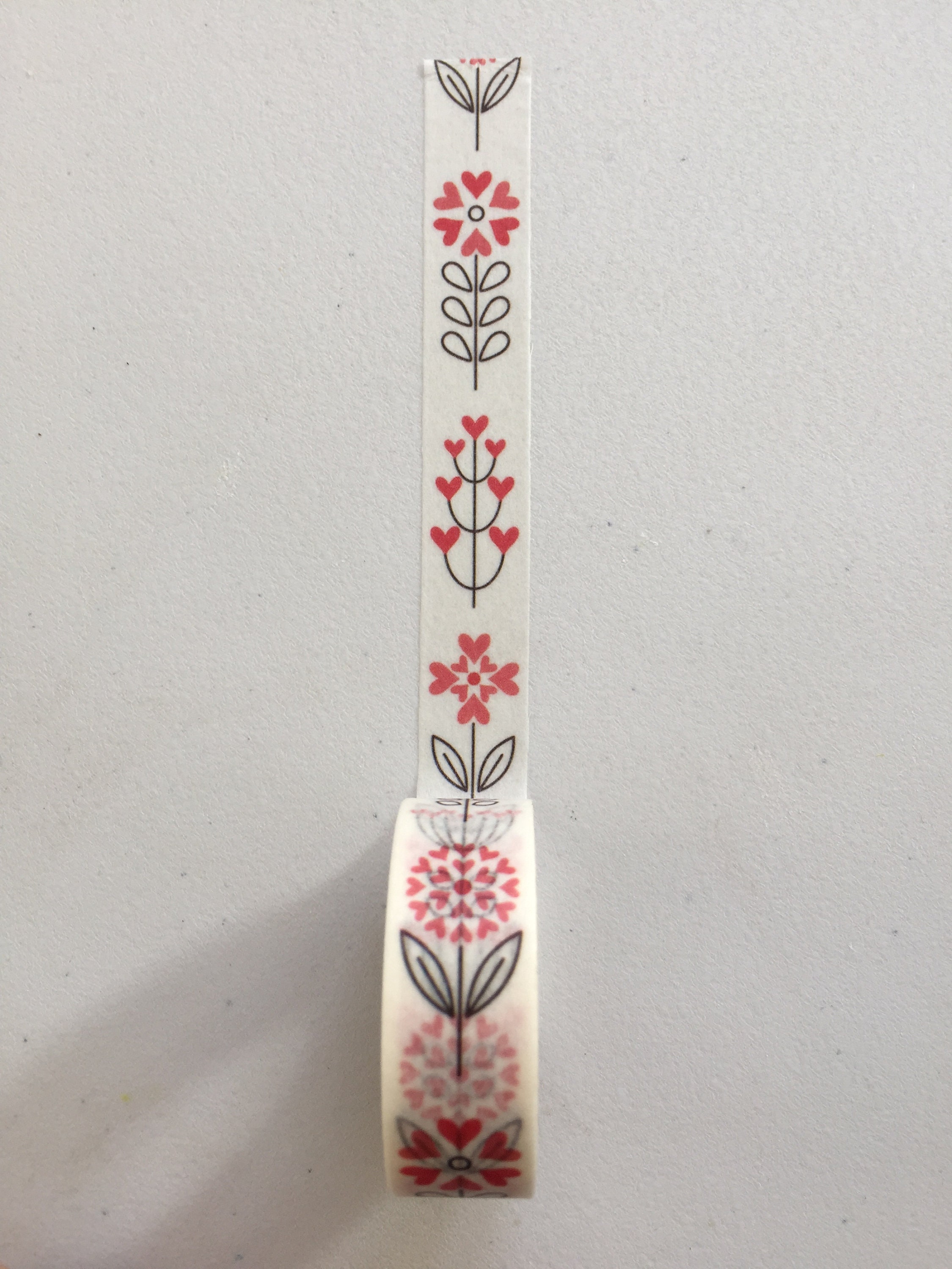 Washi Tape With Modern Folk Pattern in Red Scandi Christmas Pattern Craft  Tape Red and White Decorative Tape 