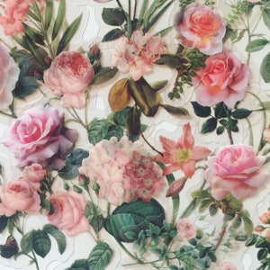 Conjunto de adesivos de flores rosa blush, adesivos de rosas, adesivos de buquê de flores silvestres rosa empoeirado, adesivos de flores rosa suave, adesivo floral boho hippie