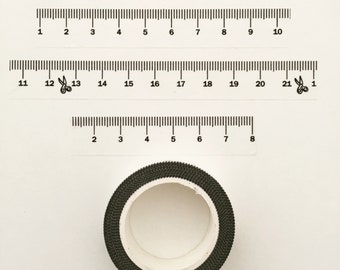 Measuring Tape Washi, Sewing Washi Tape, Tape Measure Washi, Planner Tape, Travel Journal Washi, Black Retro Planner/Scrapbook Deco Tape