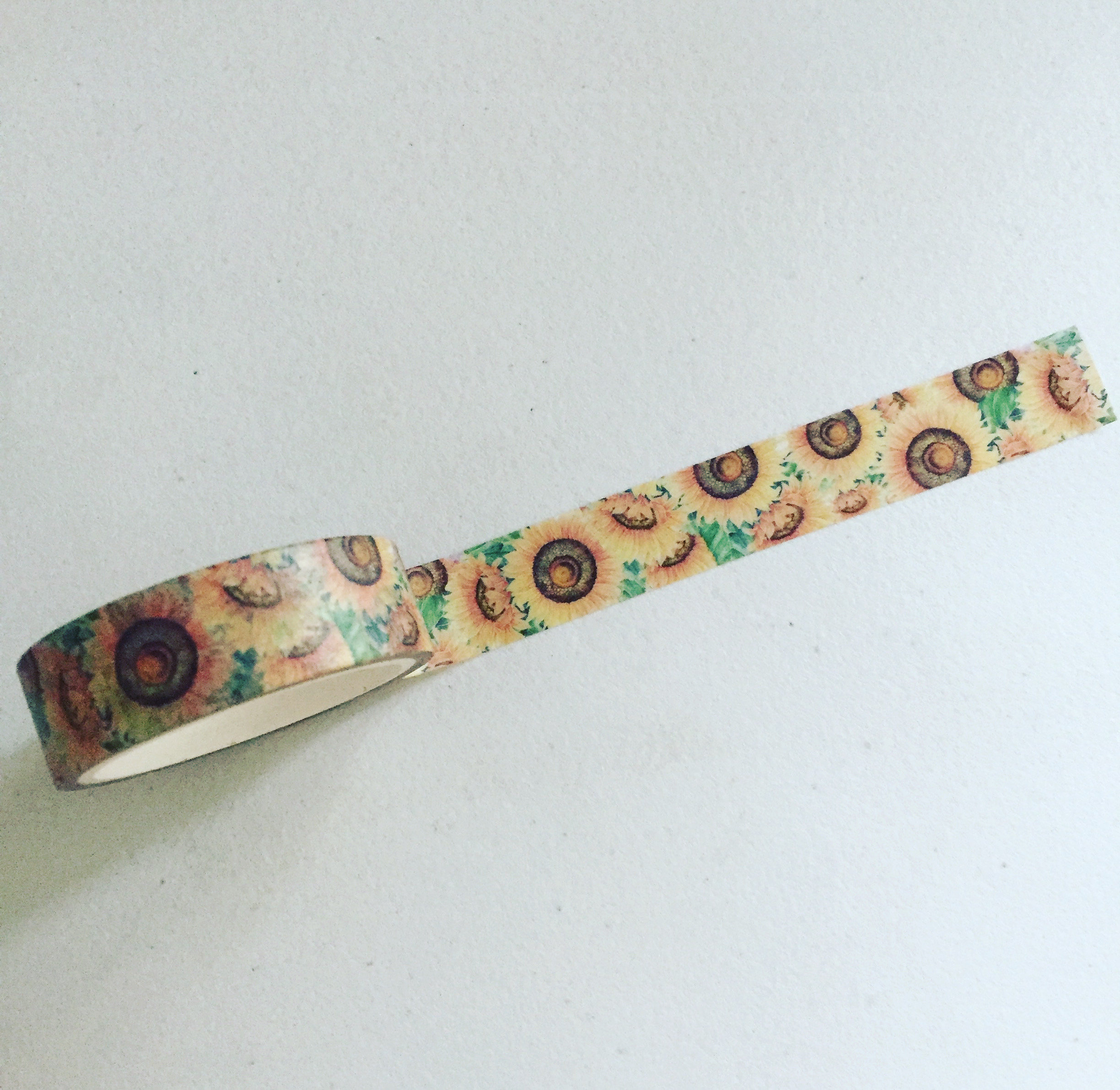 Sunflower Washi Tape, Boho Floral Washi, Shabby Chic Summer Washi, Wild Flower Decorative Tape, Scrapbook Supplies, Sunflower Planner Washi