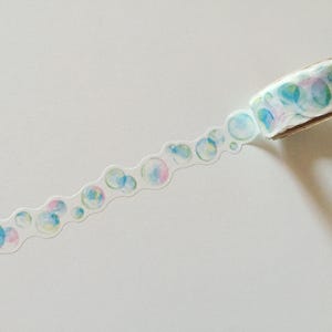 Cinta washi con burbujas de aire de acuarela, cinta washi con puntos de burbujas para planificador, cinta decorativa troquelada, cinta para manualidades, envoltura de regalos, suministros para álbumes de recortes y fiestas