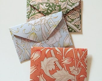 Sobres de papel retro William Morris, sobres de papel hechos a mano, sobre de regalo de patrón textil, sobres de favor de boda/fiesta, envoltura de regalo