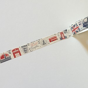 Ruban adhésif en Washi pour monuments de Londres, Washi de voyage en Angleterre, ruban adhésif pour agenda vintage, ruban adhésif pour carnet de voyage, fournitures rétro pour agenda/scrapbook