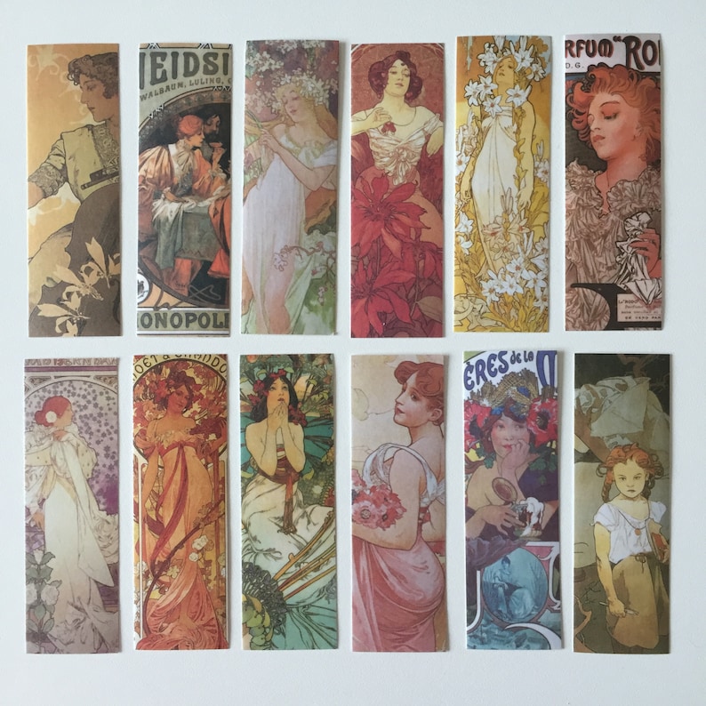 Belle Epoque Sticker Set, Vintage Art Nouveau Stickers, Jugendstil Stickers, Scrapbooking Stickers, Card Embellishment, Art Lover Gift image 2