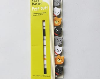 Peeping Cat Sticky Notes: Kawaii Tier Memo Aufkleber - Made in Japan