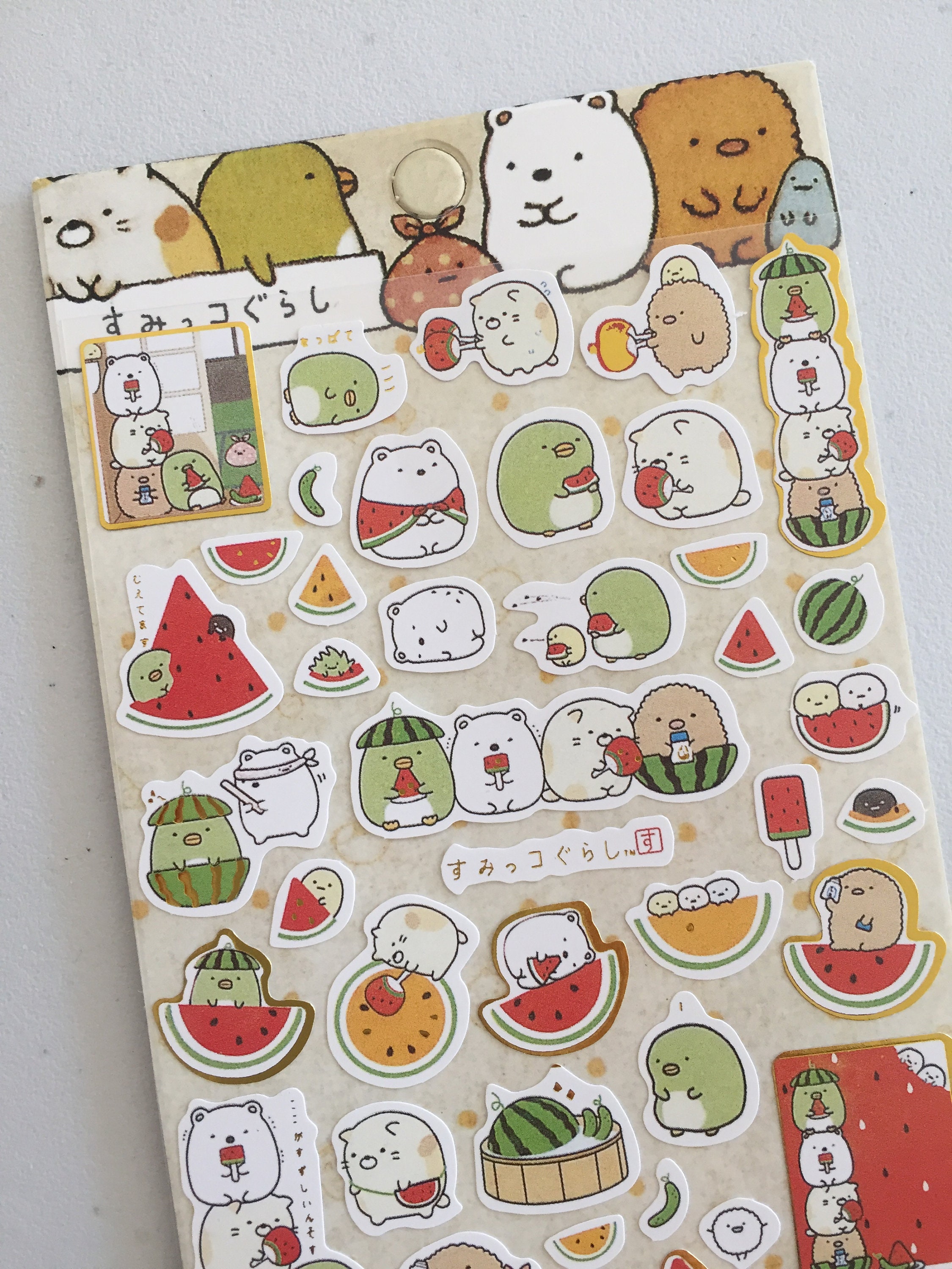 Kawaii Washi Stickers Set (50 Sheets) Cute Pet Animal Girl Boy Food Summer  Drink Self-Adhesive Sticker DIY Label for Scrapbooking Journaling Water