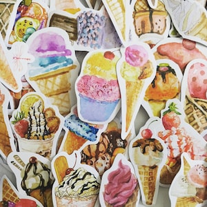 Ice Cream Planner Stickers, Sweets Deco Stickers, Scrapbook Stickers, Girly Food Stickers, Food Art Stickers, Ice Cream Lover Gift